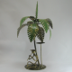 Bougeoir palmier flutiste 39cm métal