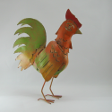 Coq métal artisanat jardin maison