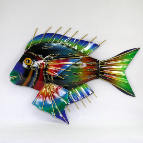 Décor mural poisson -réalisation artisanale en métal