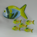 Décor mural poissons -réalisation artisanale en métal