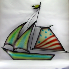 Décor mural bateau -réalisation artisanale en métal