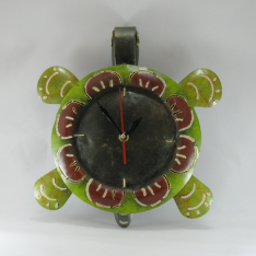 Horloge tortue métal artisanale