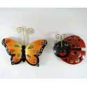 2 Magnets coccinelle-papillon métal