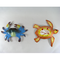 2 Magnets crabe-tortue métal