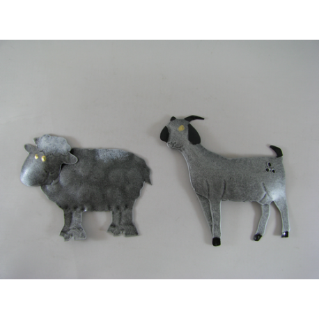 2 Magnets mouton-chevre métal