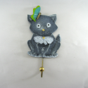 Patère chat métal