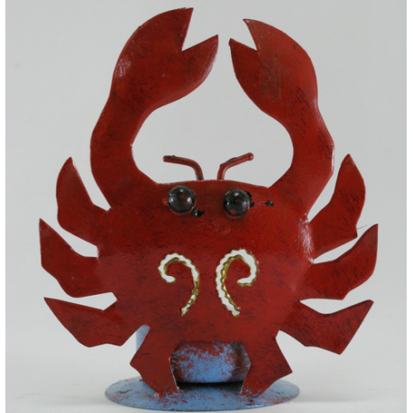Bougeoir crabe rouge métal