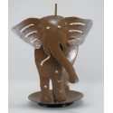 Porte-encens éléphant brun métal