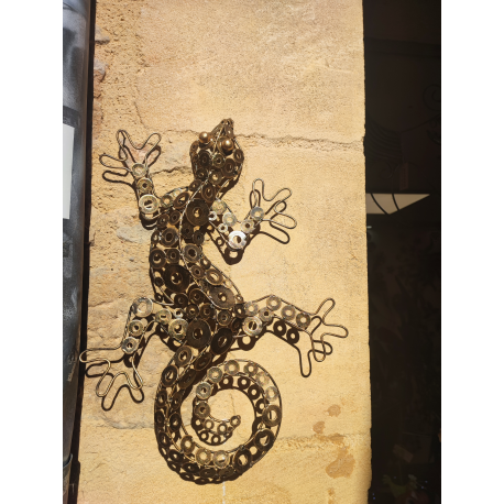 Décor mural salamandre métal